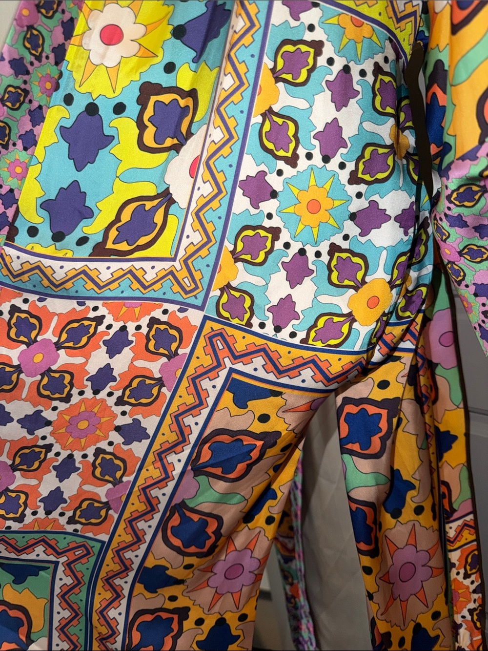 Zara Vibrant Multicolor Floral Tie-Waist Maxi Dress - Picture 8 of 13